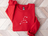 Leo Embroidered Zodiac Sweatshirt Constellation Sweater, Horoscope Sweatshirt, Zodiac Birthday, Taurus Gemini Cancer Virgo Aquarius Pisces