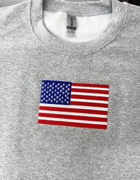 American Flag Embroidered Sweatshirt, 4th of July Sweatshirt, Trendy Crewneck Sweatshirt, Patriotic Sweatshirt, Independence Day Gifts