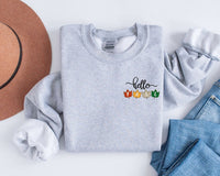 Hello Fall Sweatshirt, Thanksgiving Embroidered Sweatshirt, Hello Fall Embroidered Sweatshirt, Thanksgiving Family Shirt, Pumpkin Shirt