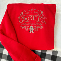 North Pole Cookie Co Embroidered Sweatshirt- Y2K Style Embroidered Crewneck| unisex Sweatshirt- Embroidered hoodie Christmas - Gift for her