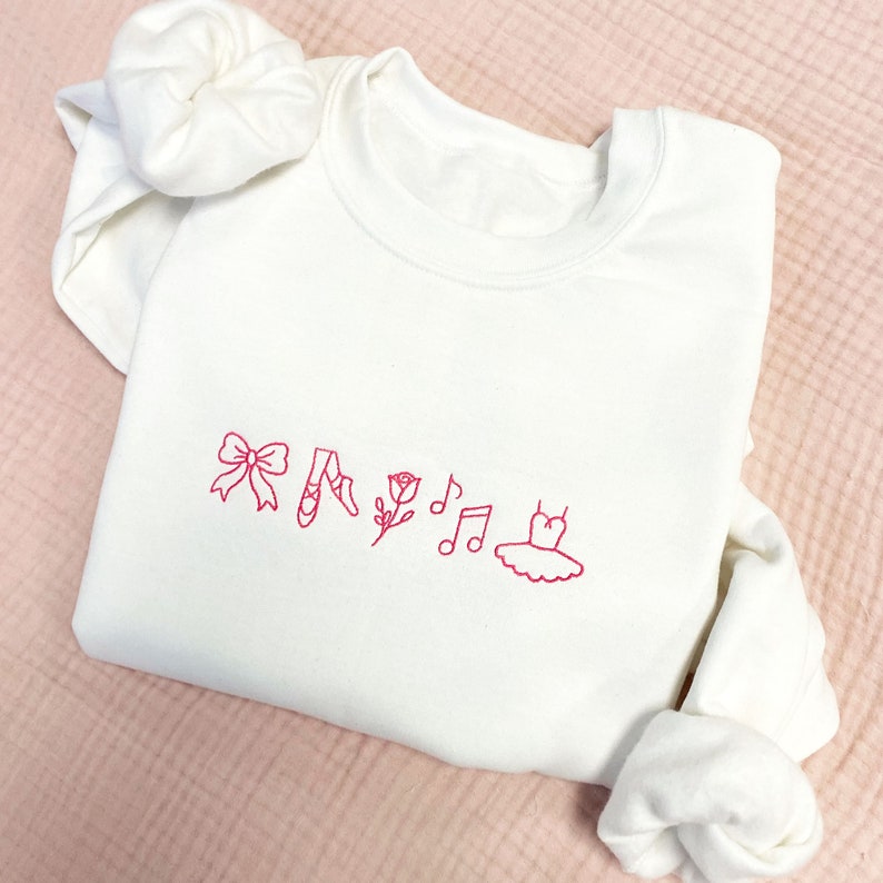 Embroidered Dance Icon Sweatshirt | Cute Dance Top | Gift for Dancer | Gemma Crewneck Sweatshirt | Dance Mom Sweatshirt