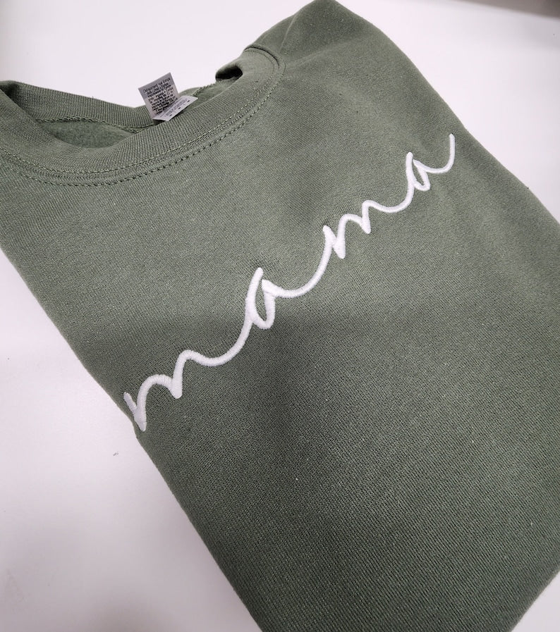 Mama Embroidered Sweatshirt, Mama Embroidered Shirt, Gift for Mom, Valentines Day Gift, Personalized Mama Shirt, Cute Women 124