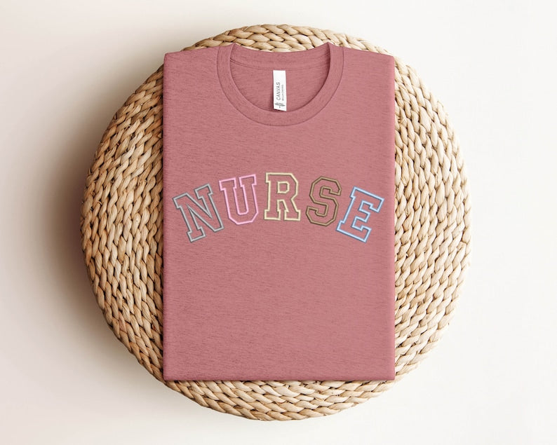 Embroidered Nurse Sweatshirt, Embroidered Nursing Shirt, Embroidered Registered Nurse Shirt, Nursing Hoodie, Nursing School Shirt, Nursing