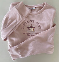 Embroidered Sweatshirt | 100% Cotton Handmade Sweater Jumper Design | Captain's Cove Amusement Park Embroidery
