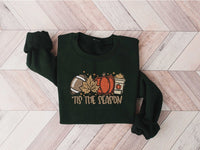 Embroidered Pumpkin Spice Latte Shirt, Tis The Season Shirt, Embroidered Fall Shirt, Touchdown Fall Sweatshirt, Embroidered Thanksgiving Tee