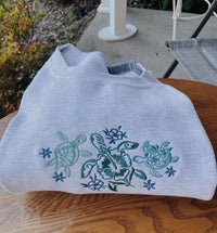Tropical Turtles Embroidered Sweatshirt