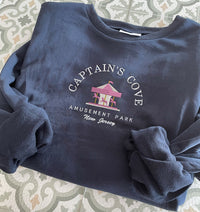 Embroidered Sweatshirt | 100% Cotton Handmade Sweater Jumper Design | Captain's Cove Amusement Park Embroidery