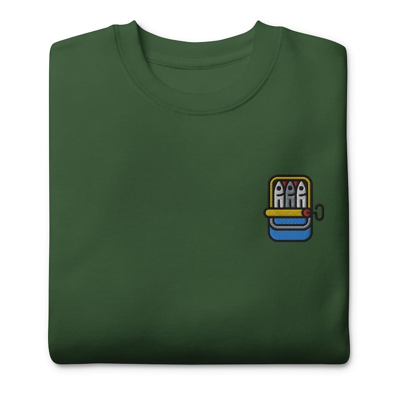 Sardines Embroidered Sweatshirt | Cute Canned Fish Gift | Sustainable Premium Sweater | Multiple Colors | Unisex For Him & Her