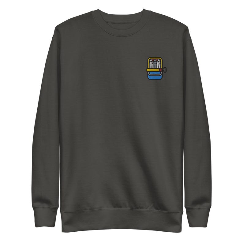 Sardines Embroidered Sweatshirt | Cute Canned Fish Gift | Sustainable Premium Sweater | Multiple Colors | Unisex For Him & Her
