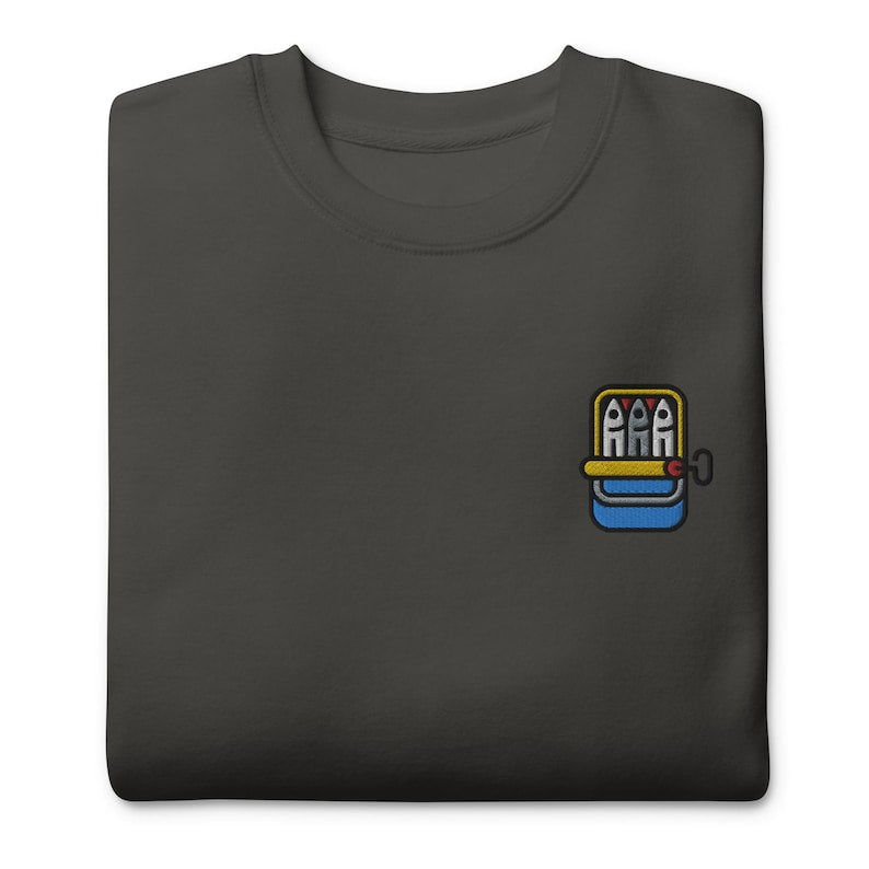 Sardines Embroidered Sweatshirt | Cute Canned Fish Gift | Sustainable Premium Sweater | Multiple Colors | Unisex For Him & Her