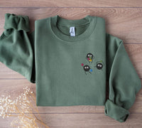 Embroidered Soot Long Sleeve Shirt | Embroidery Sweater | Anime Gifts | Crewneck Sweatshirt