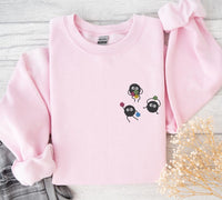 Embroidered Soot Long Sleeve Shirt | Embroidery Sweater | Anime Gifts | Crewneck Sweatshirt