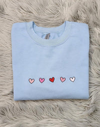 Cute Mini Hearts Embroidered Crewneck | Valentine's Crewneck | Mini Hearts | Gift For her | Cute Crewneck | Mini Embroidery