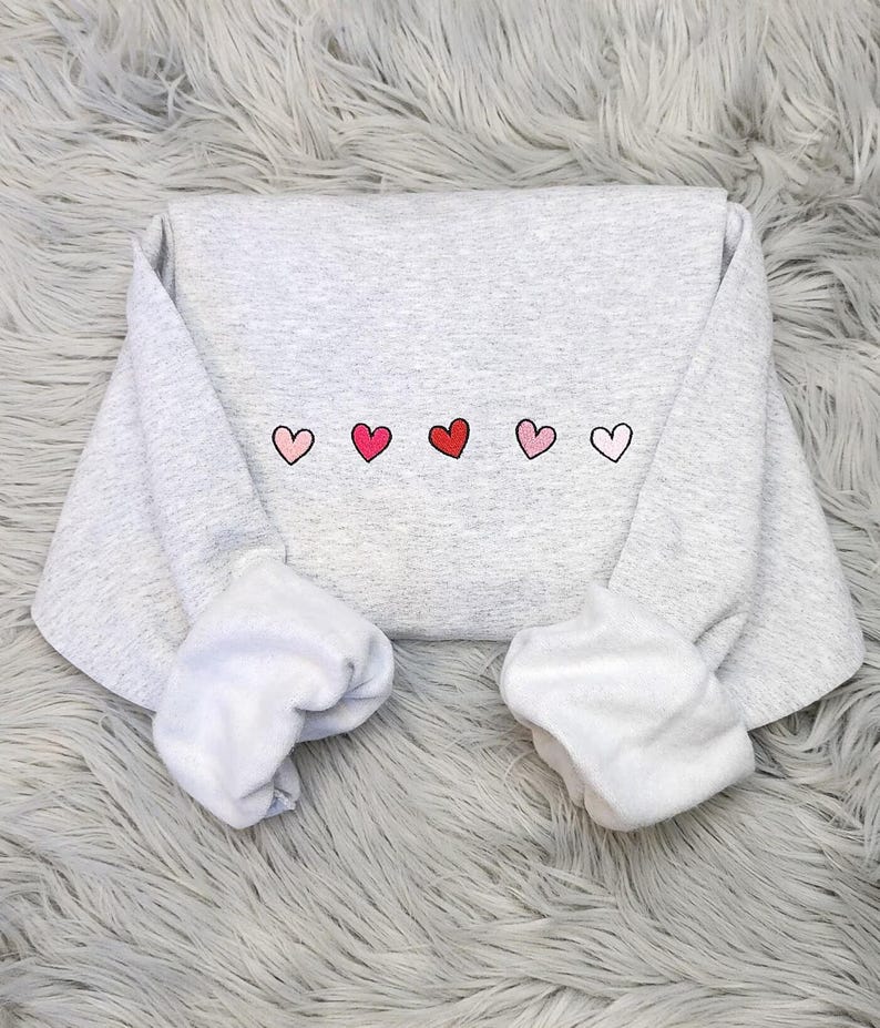 Cute Mini Hearts Embroidered Crewneck | Valentine's Crewneck | Mini Hearts | Gift For her | Cute Crewneck | Mini Embroidery