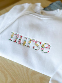 Embroidered Floral Nurse Crewneck Sweatshirt - Nurse Gift - Floral Embroidery - Healthcare Worker Gift - Gift for Her - Cozy RN Sweater