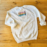 Embroidered Fish Sweatshirt | Colorful Sardine Crewneck | Coastal Unisex Pullover | Marine Life Gift | Fishing Sweater | Ocean Lover Apparel
