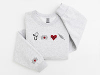 Embroidered Nurse Sweatshirt, Nursing Student Sweatshirt, Embroidered Nurse Crewneck, Gift for Nurse, Trendy Nurse Crewneck, Nursing Student