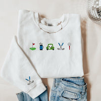 Embroidered Golf Sweatshirt, Golf Girl Sweatshirt, Golf Crewneck, Cute Golfing Shirt, Golf Hoodie, Preppy Golf Shirt, Golf Embroidery Design