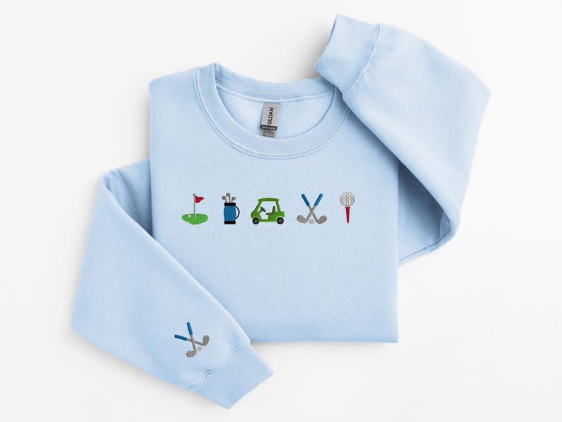 Embroidered Golf Sweatshirt, Golf Girl Sweatshirt, Golf Crewneck, Cute Golfing Shirt, Golf Hoodie, Preppy Golf Shirt, Golf Embroidery Design