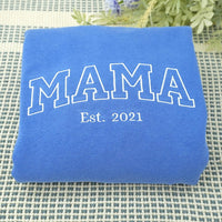 Comfort Colors® Custom Embroidered Mama Sweatshirt With Kids Names, Mama Sweatshirt Embroidered, Personalized Mimi, Momma, Mama...