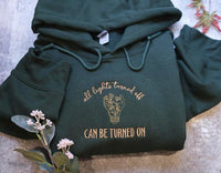 Embroidered All lights off can be turned on shirt, Embroidered Sweatshirt, Crewneck, Inspirational Sweatshirt, Christian shirt gift