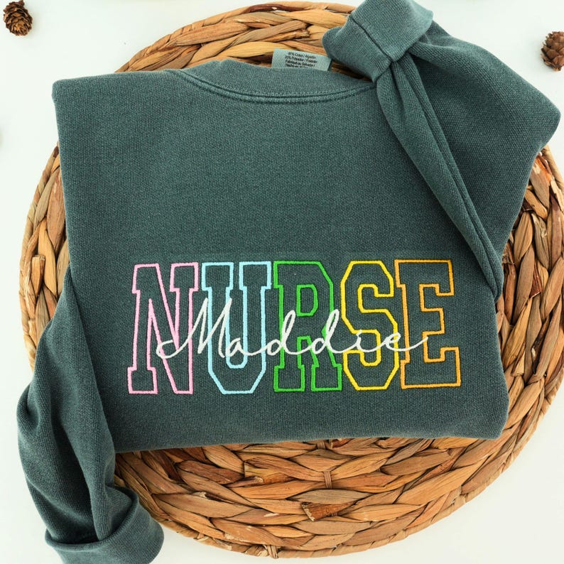 Embroidered Nurse Sweatshirt - Registered Nurse Comfort Colors® Sweatshirts - Nursing Graduation Gift - Nursing Student Gift